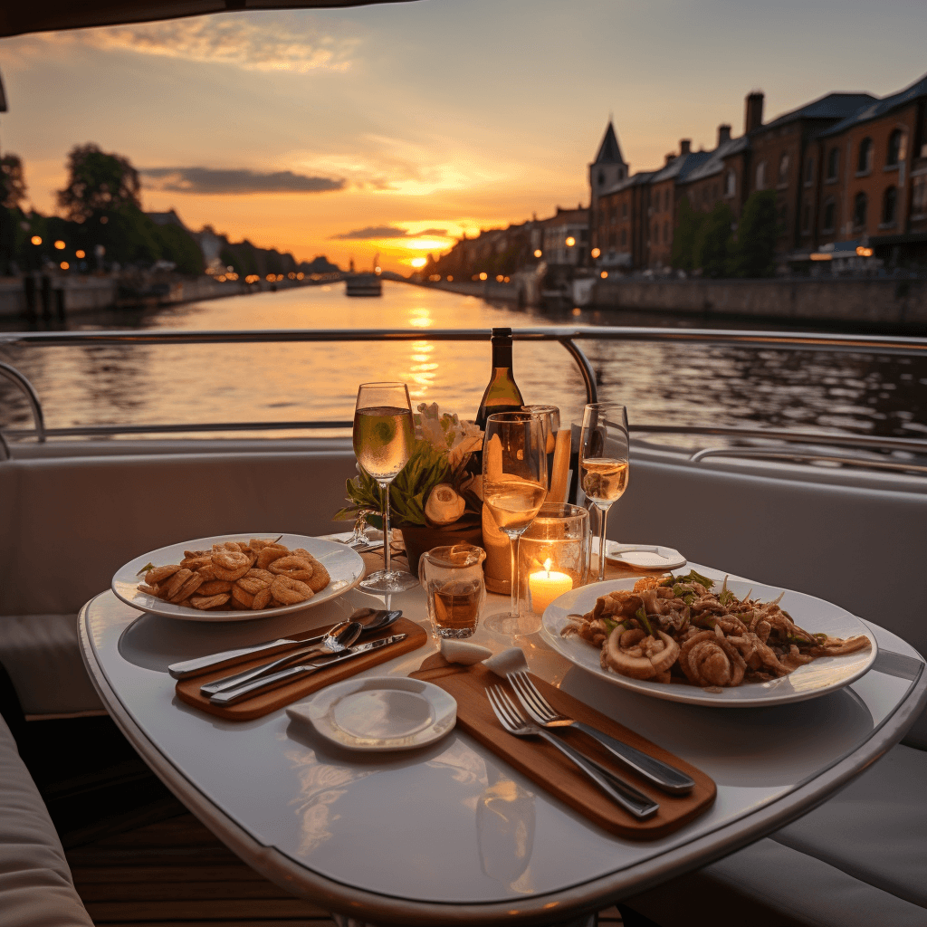Exquisites Abendessen auf der Yacht